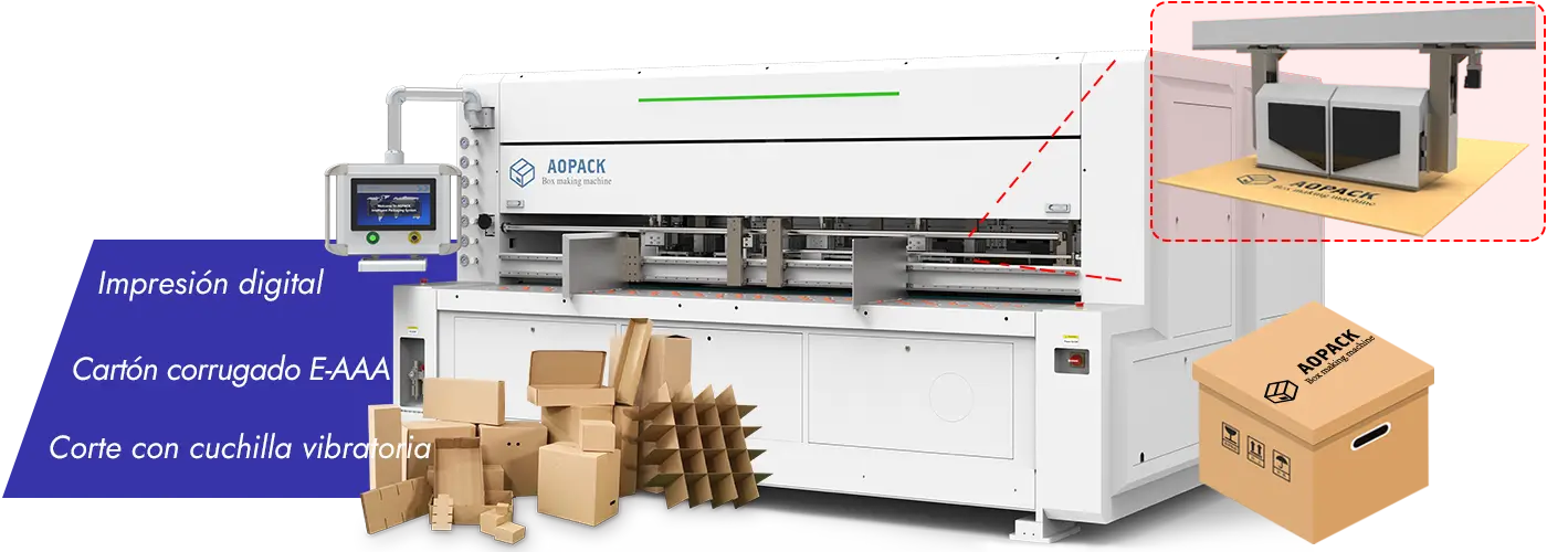 Fabricadora de cajas de cartón corrugado con impresión digital BM2800-Ultra