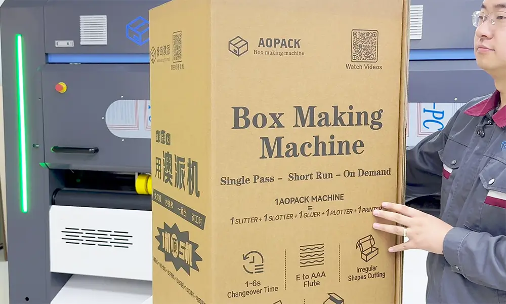 Caja impresa digitalmente por la máquina para fabricar cajas BM2800-Ultra con código QR Caja impresa digitalmente por la máquina para fabricar cajas BM2800-Ultra con código QR