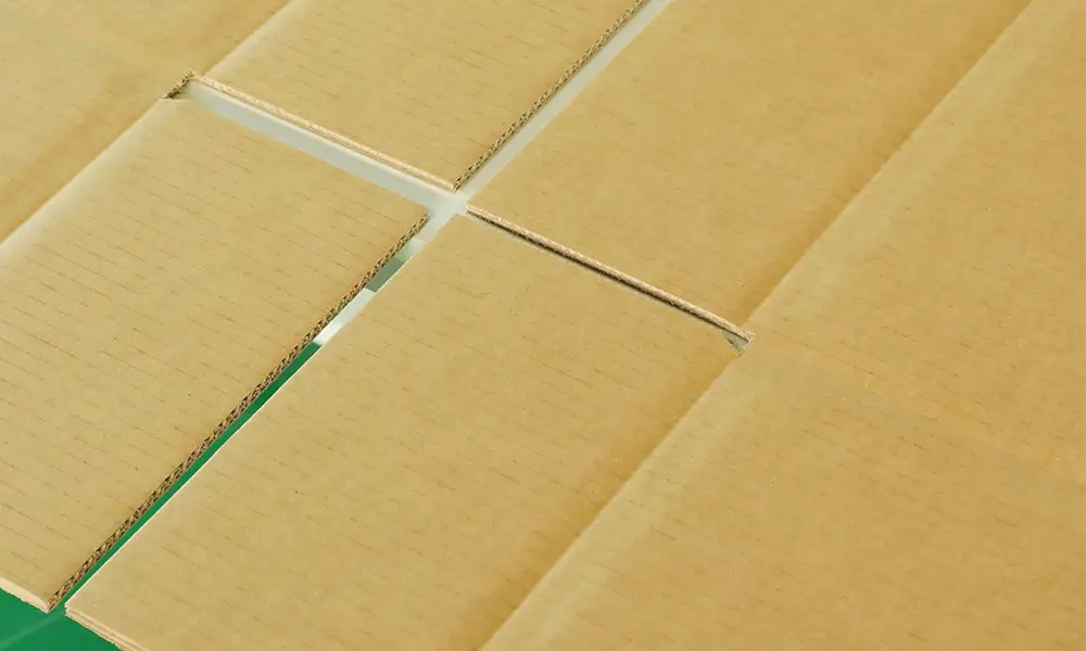Hendido offset para cartón corrugado Inconsistent (Offset) Creasing Line